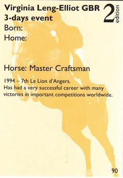 1995 Collect-A-Card Equestrian #90 Virginia Leng-Elliot / Master Craftsman Back